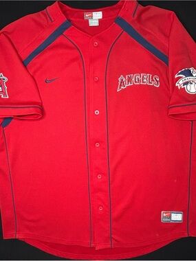 Vintage Men's Los Angeles Angels Nike Red Alternate Limited Blank Jersey Sz XXL
